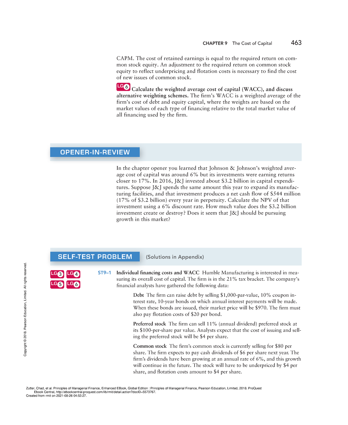 Week 7 Cost Of Capital Additional Exercises - CHAPTER 9 The Cost Of ...