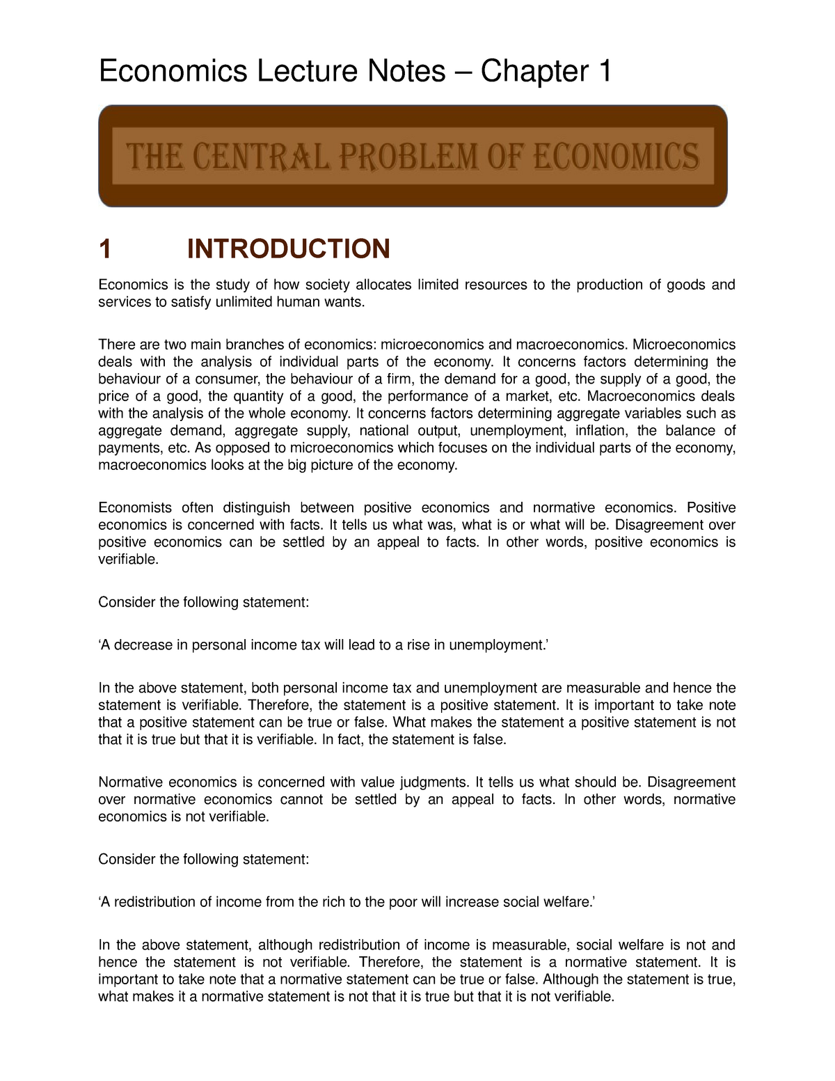 Economics Lecture Notes - Public Policy - Karachi University - Studocu