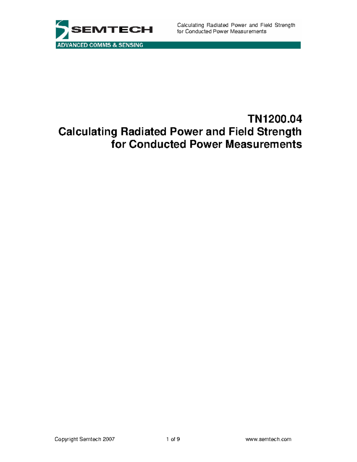 Calculating Radiated Power and Field Strength for Conducted Power
