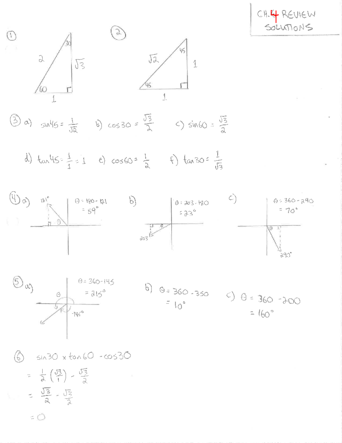 Trigonometry Review Answers Studocu Trigonometry Review Answers Studocu