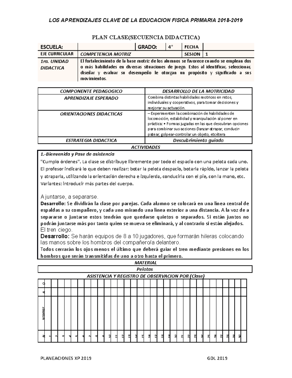 Planes Clase DE Primaria Cuarto Grado 1RA Unidad Didactica - PLAN CLASE ...