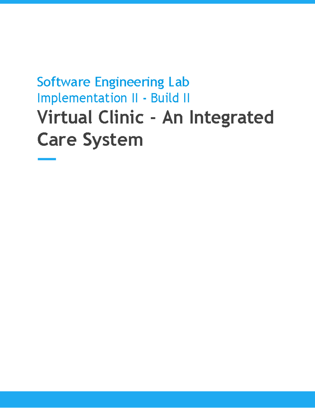 Software Engineering Lab Implementation Build 2 - Software Engineering ...