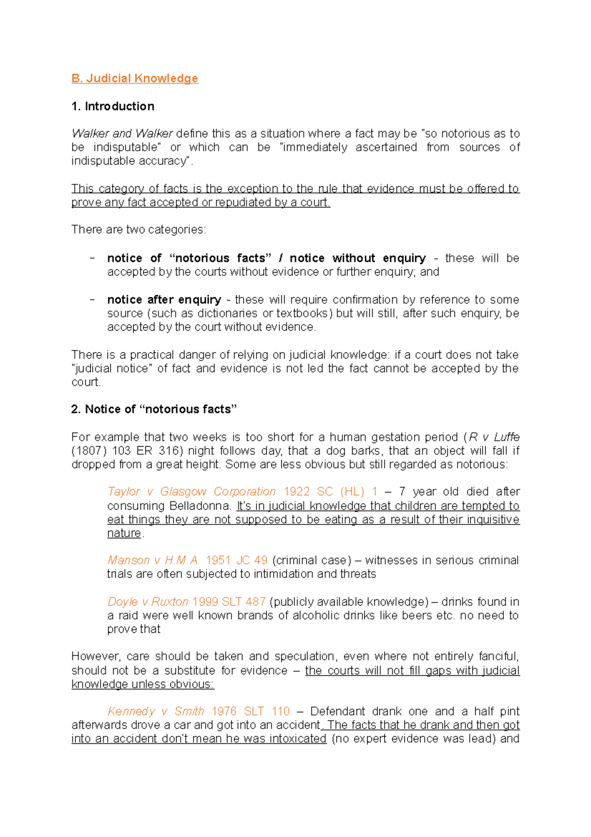 Civil evidence judicial-knowledge - B. Judicial Knowledge 1 ...