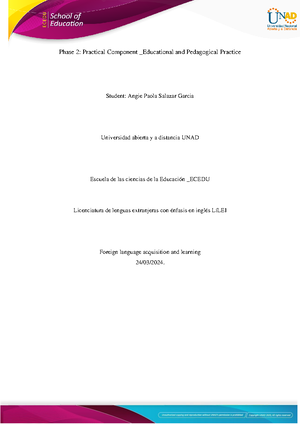 Activity Guide for the Development of the Practical Component and ...