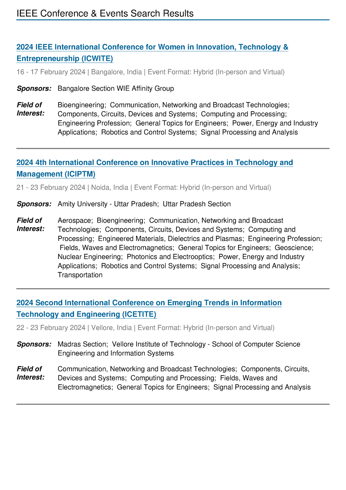 IEEE conferences in 2024 IEEE Conference & Events Search