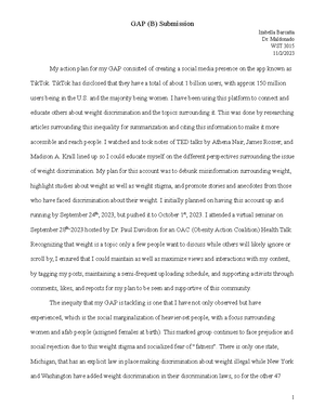 Sample Marginalization Assignment Submissions - Many studies have shown ...
