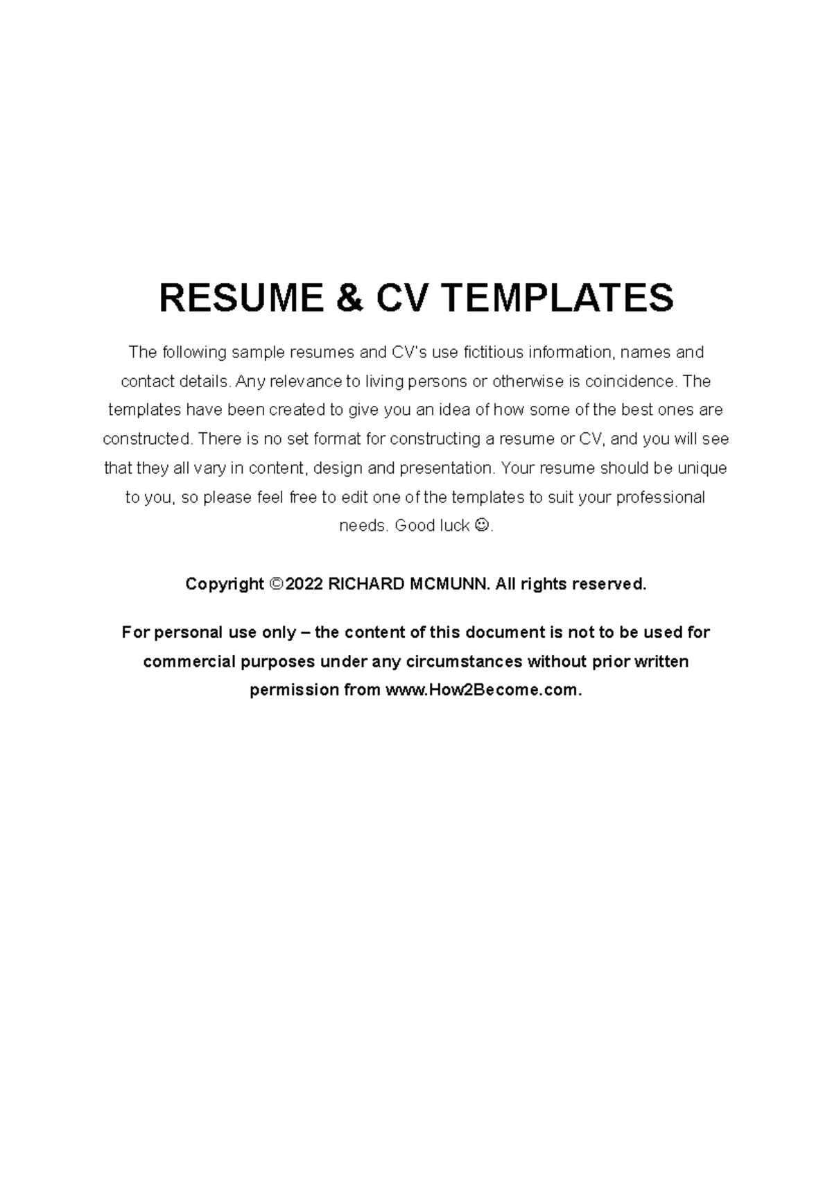 7- Resume-AND-CV- Templates-qmvnme - RESUME & CV TEMPLATES ####### The ...