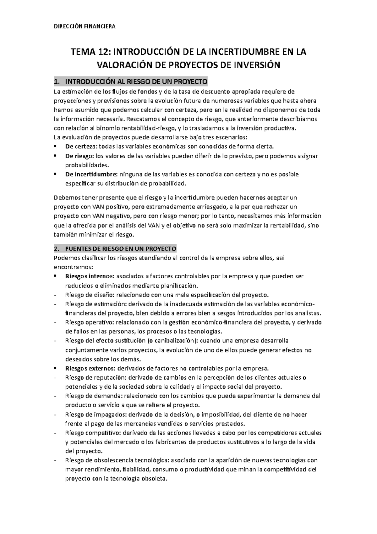 Tema 12 Introducción De La Incertidumbre En La Valoración De Proyectos De Inversión Tema 12 3697