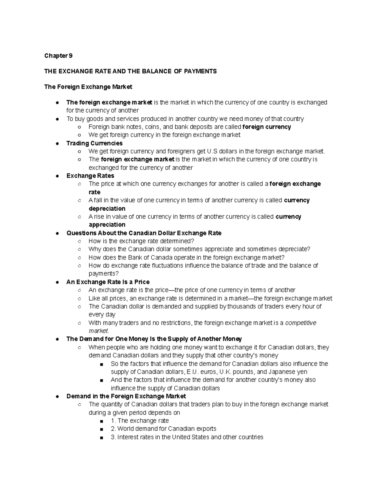 Macroecon WEEK 6 - Chapter 9 THE EXCHANGE RATE AND THE BALANCE OF ...