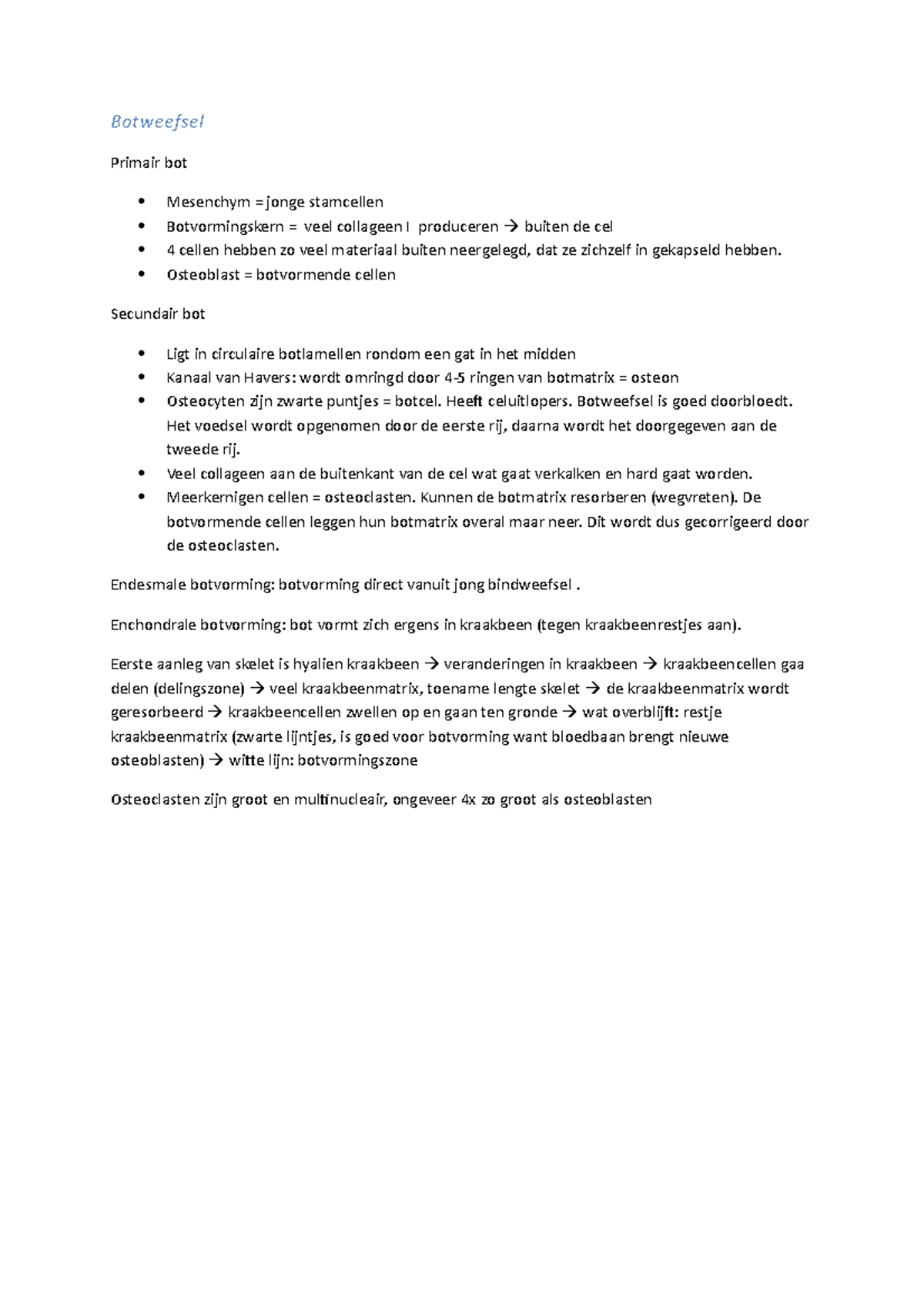 COO Histologie Bot - Module: Van cel naar weefsel - Botweefsel Primair ...