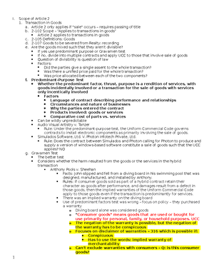 Outline B - Mergers And Acquisitions Outline Types Of Transactions O ...