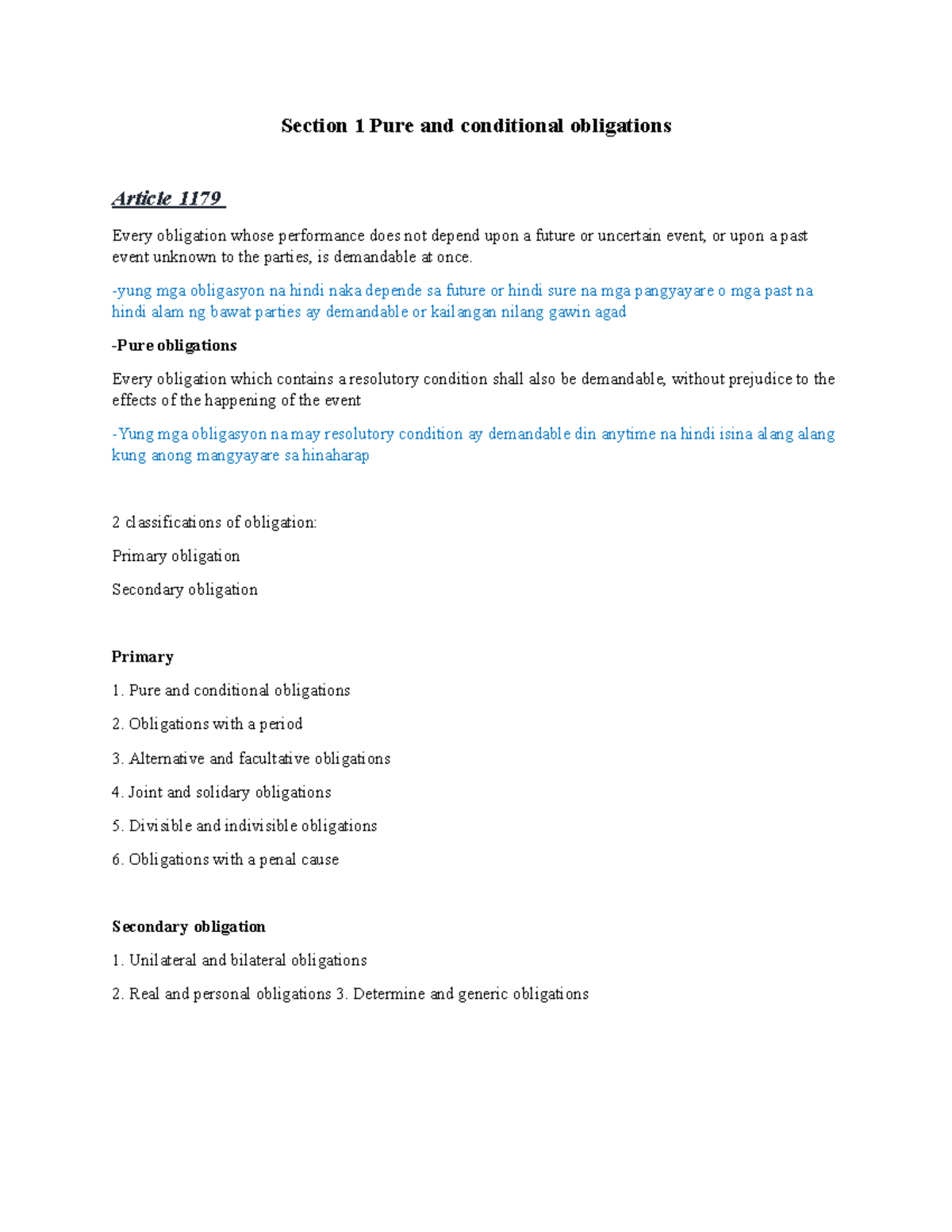 1179 - 1183 - ASAAAA - Section 1 Pure and conditional obligations ...