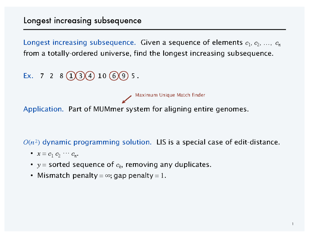 Longest Increasing Subsequence - Longest Increasing Subsequence Longest ...