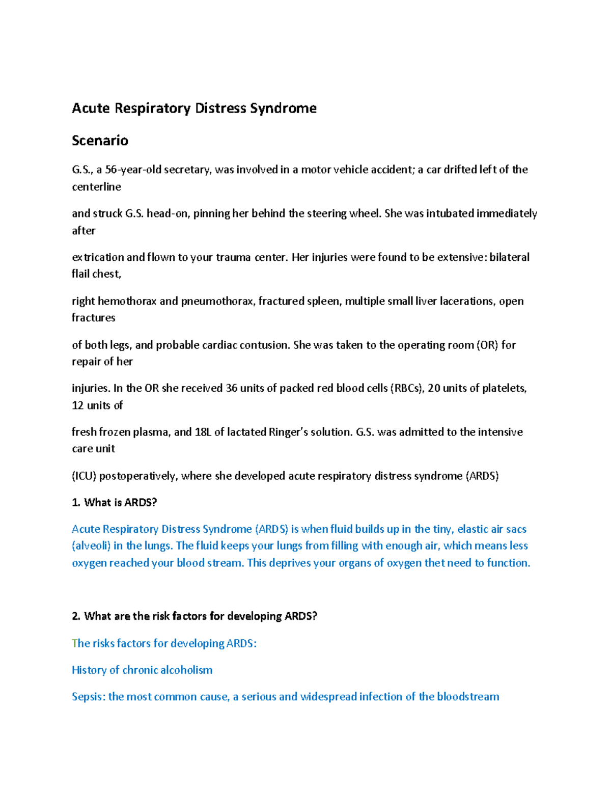 case study of ards