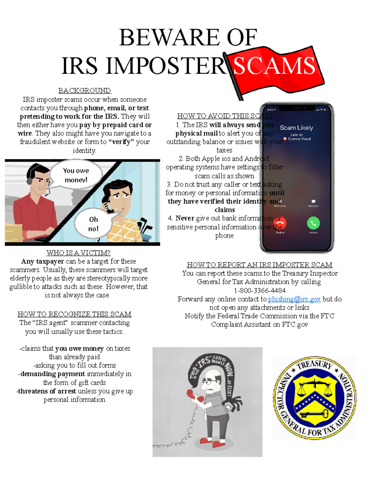 IRS Imposter Scams - Completed Assignment - BEWARE OF IRS IMPOSTER ...