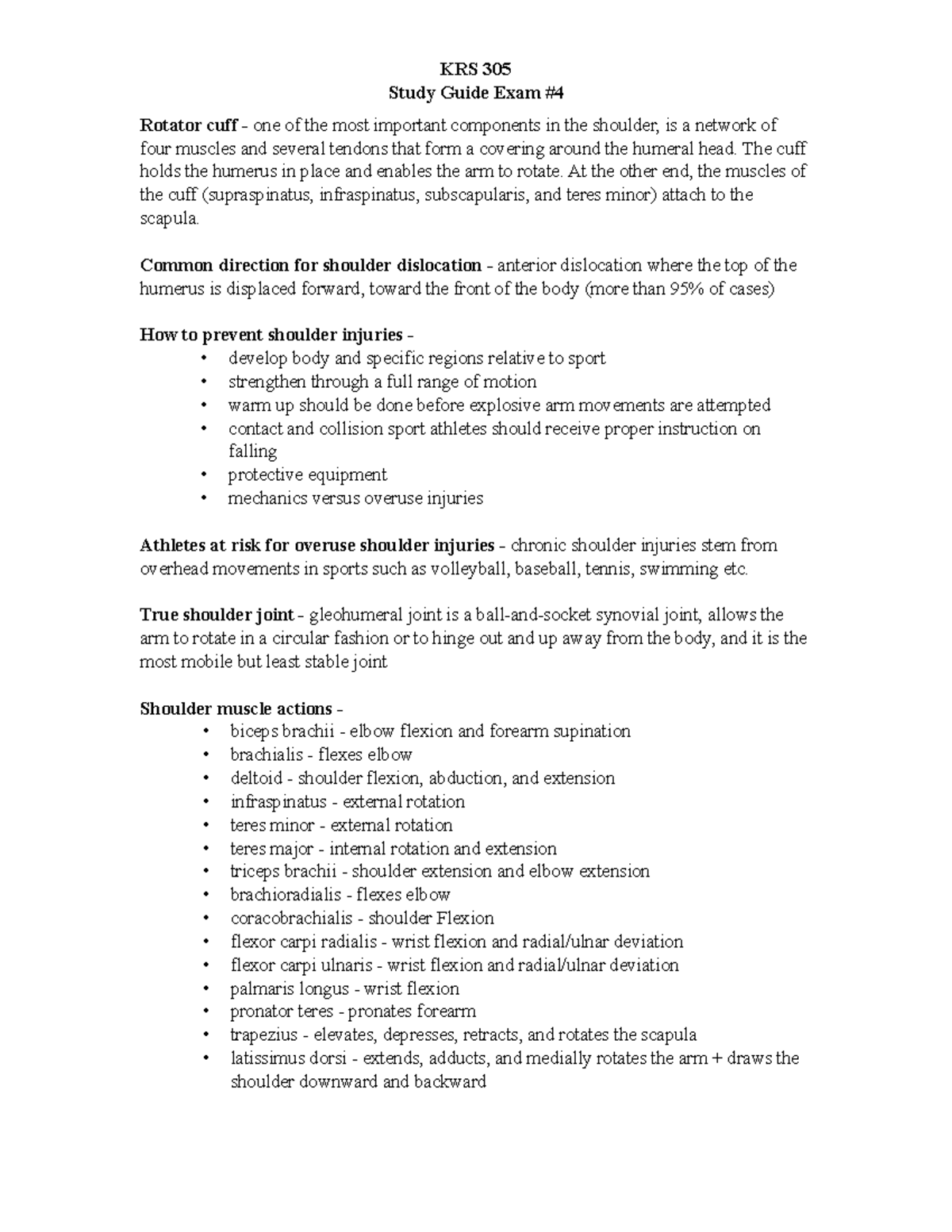 Exam #4 Study Guide - Information that is on the exam. - KRS 305 Study ...