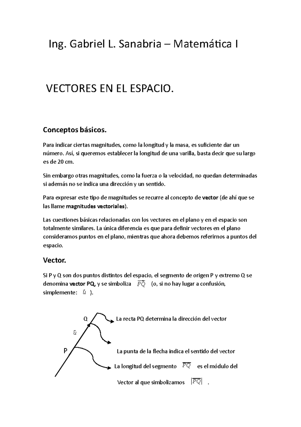 Vectores EN EL Espacio - Ing. Gabriel L. Sanabria – Matemática I ...