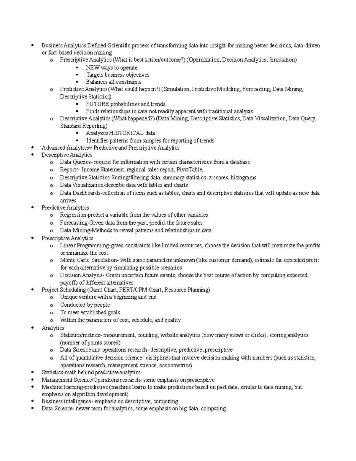 Business Analytics Midterm 1 - Business Analytics Defined-Scientific ...