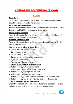 Corp Accounting BCOM Previous Question Paper - Corporate Accounting ...