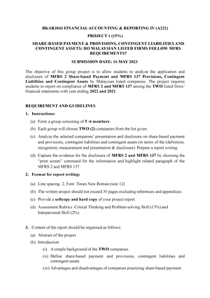 Mini Case 1 - Mini Case FAR 4 - BKAR3033 FINANCIAL ACCOUNTING AND ...