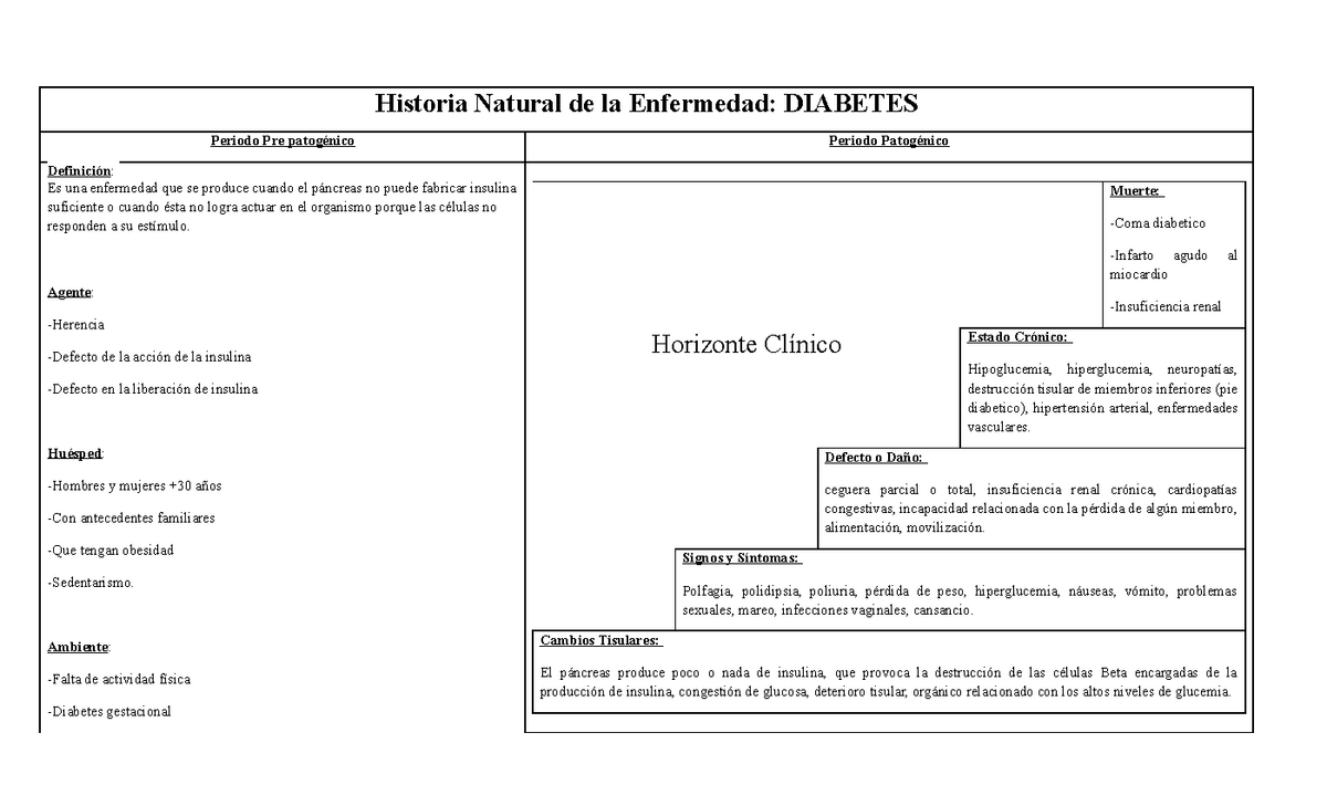 Historia Natural De La Enfermedad Diabetes Historia Natural De La