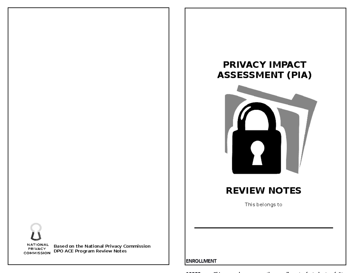 DPA Booklet PIA - PRIVACY IMPACT ASSESSMENT (PIA) - PRIVACY IMPACT ...