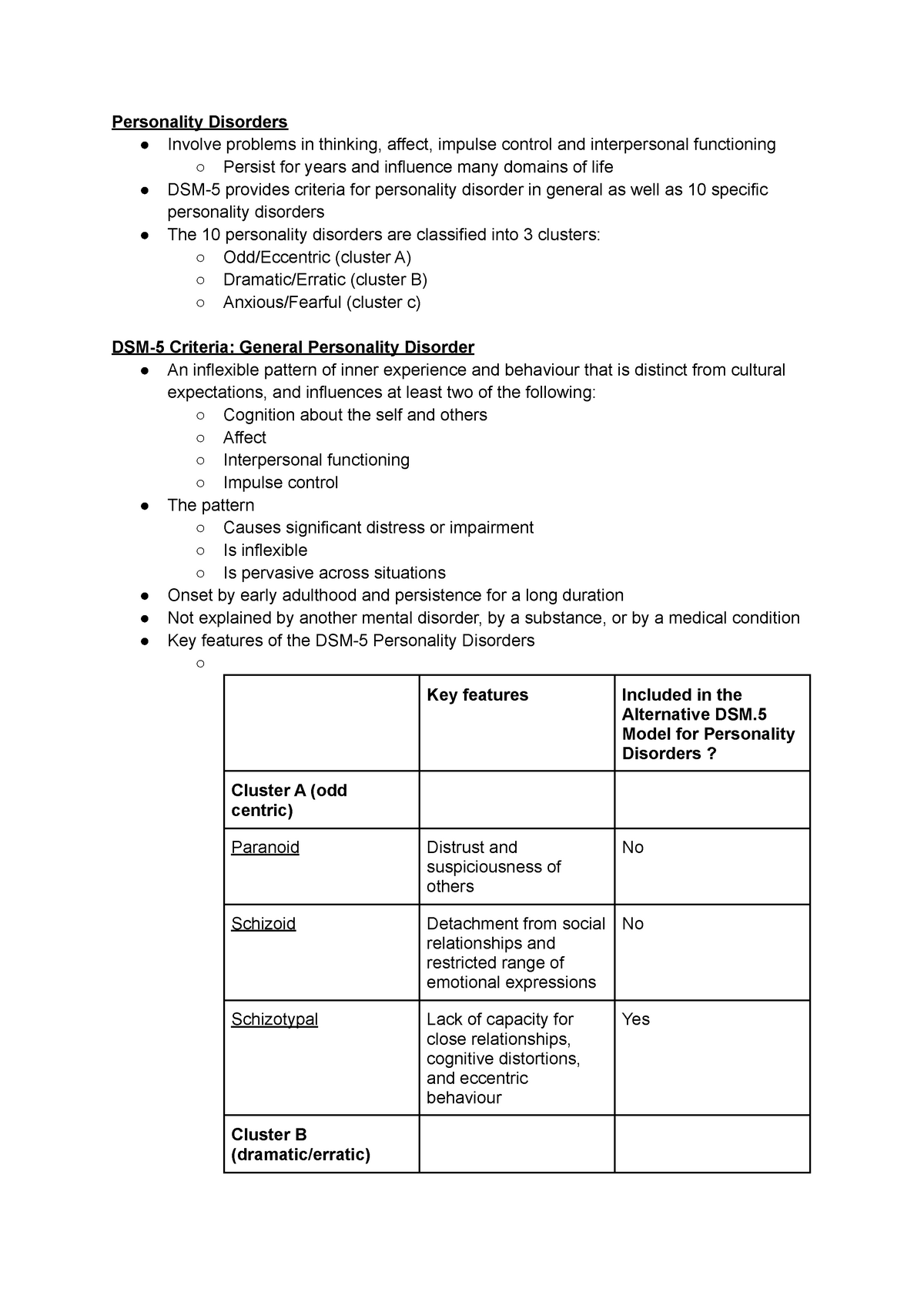 Personality Disorders - Abnormal Psych - Personality Disorders Involve ...