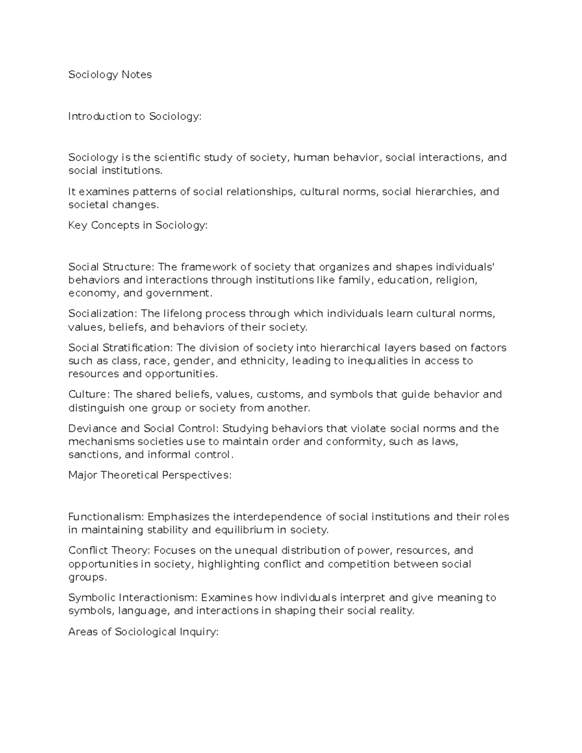 Sociology Notes - dddddddddddddddddd - Sociology Notes Introduction to ...