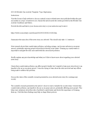 SCI 100 Module Six Activity Template Science in the Real World - You ...