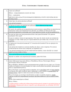 Preguntas Y Respuestas De Toda La Materia De Etica Studocu
