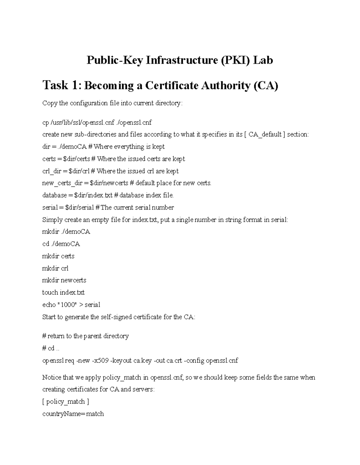 PKI Lab - Pki Lab Description - Public-Key Infrastructure (PKI) Lab ...