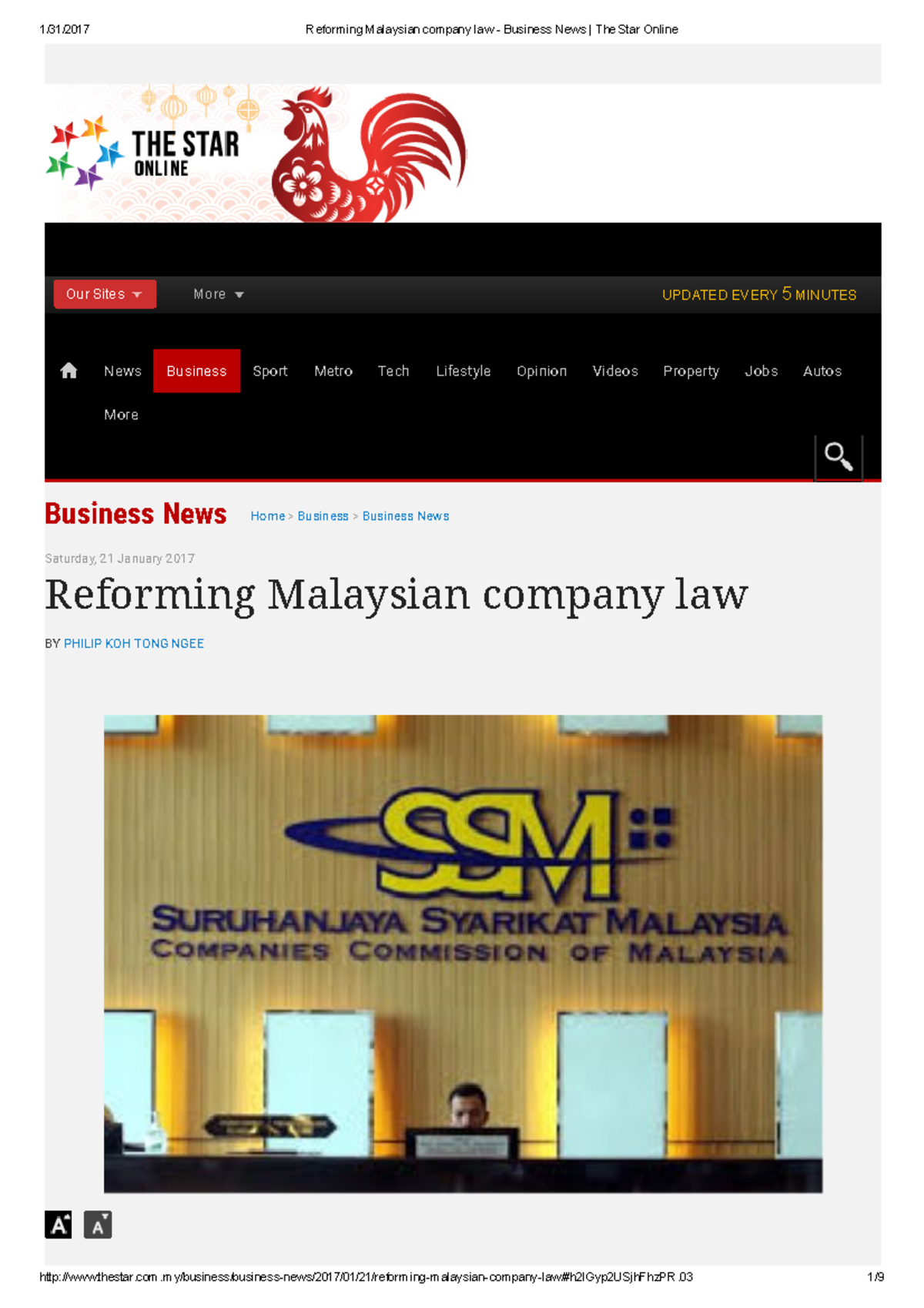 Reforming Malaysian Company Law - Business News Home > Business ...