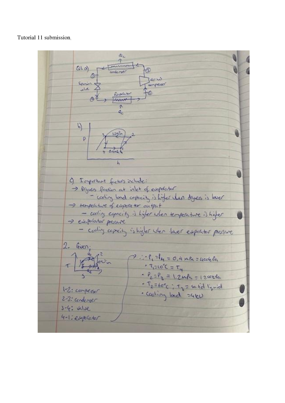 Engg1500 module 11 tutorial worksheet - Tutorial 11 submission, Liam ...