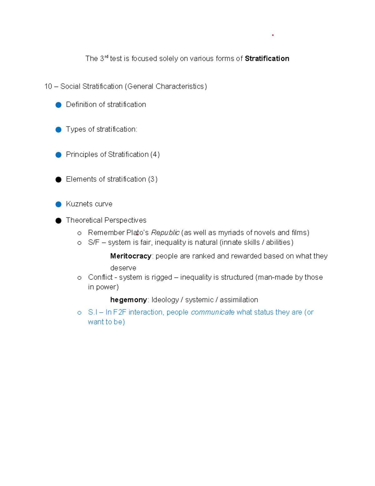 Outline of Notes for Test #3 - The 3rd test is focused solely on ...