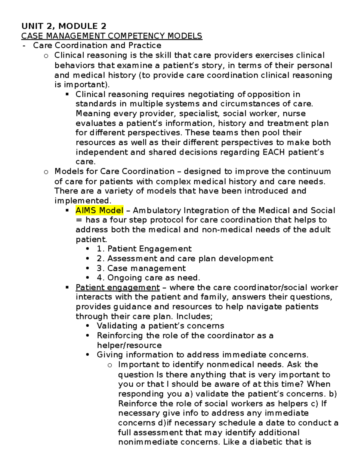 management of a skilled care unit case study quizlet