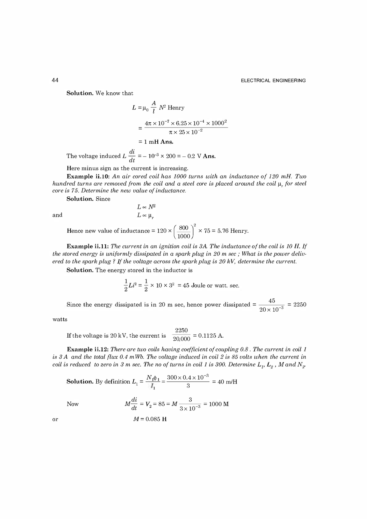 Basic Electrical Engineering (16) - 44 Solution. We know that A L = μ T ...