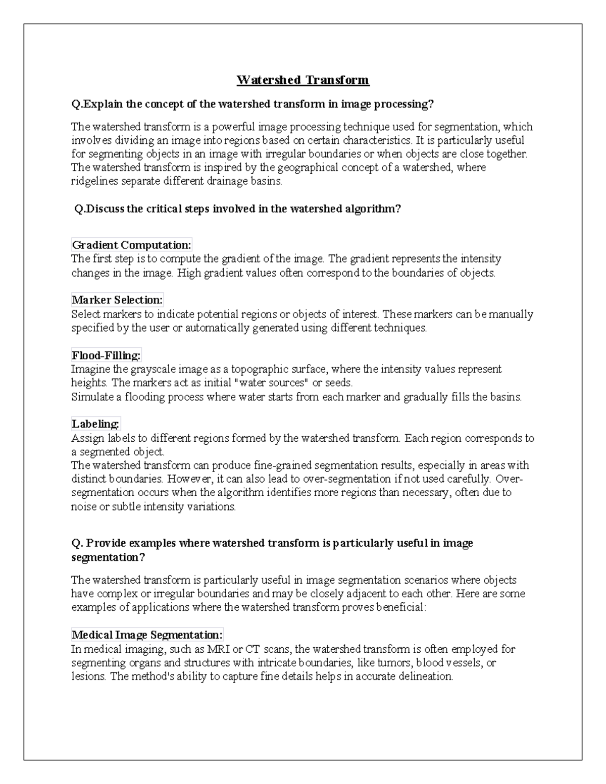 Docum - nothing - Watershed Transform Q the concept of the watershed ...