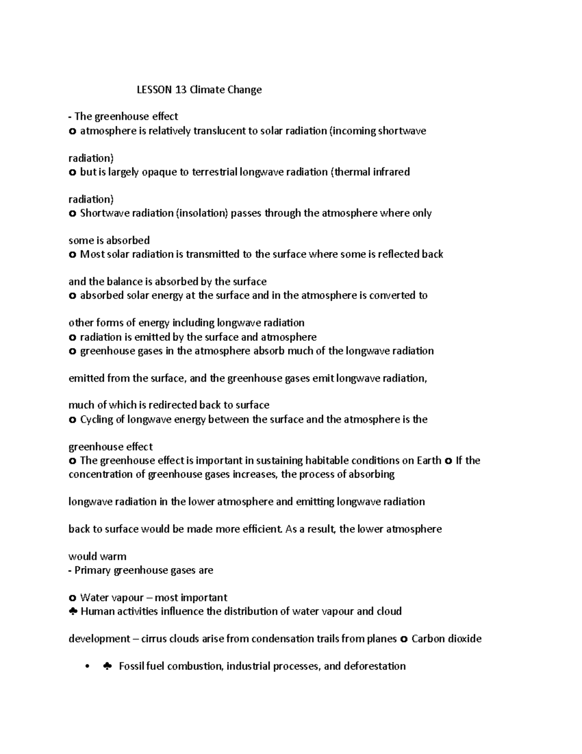 GG101 Lesson 13 - human geography lecture - LESSON 13 Climate Change ...