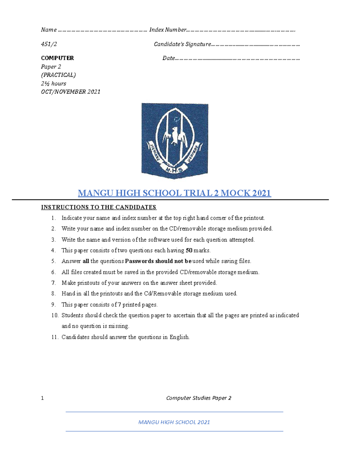 Computer Paper 2 good Name