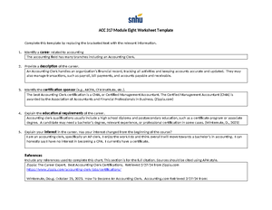 ACC 318 Module 3 Assignment - ACC 318 Module Three Assignment Operating ...