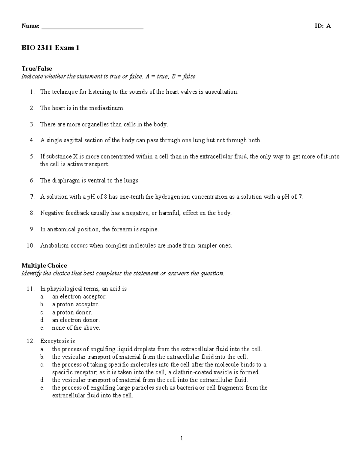Exam 1 version A with key - 1DPH BBBBBBBBBBBBBBBBBBBBBBBBBBBBBBB ...