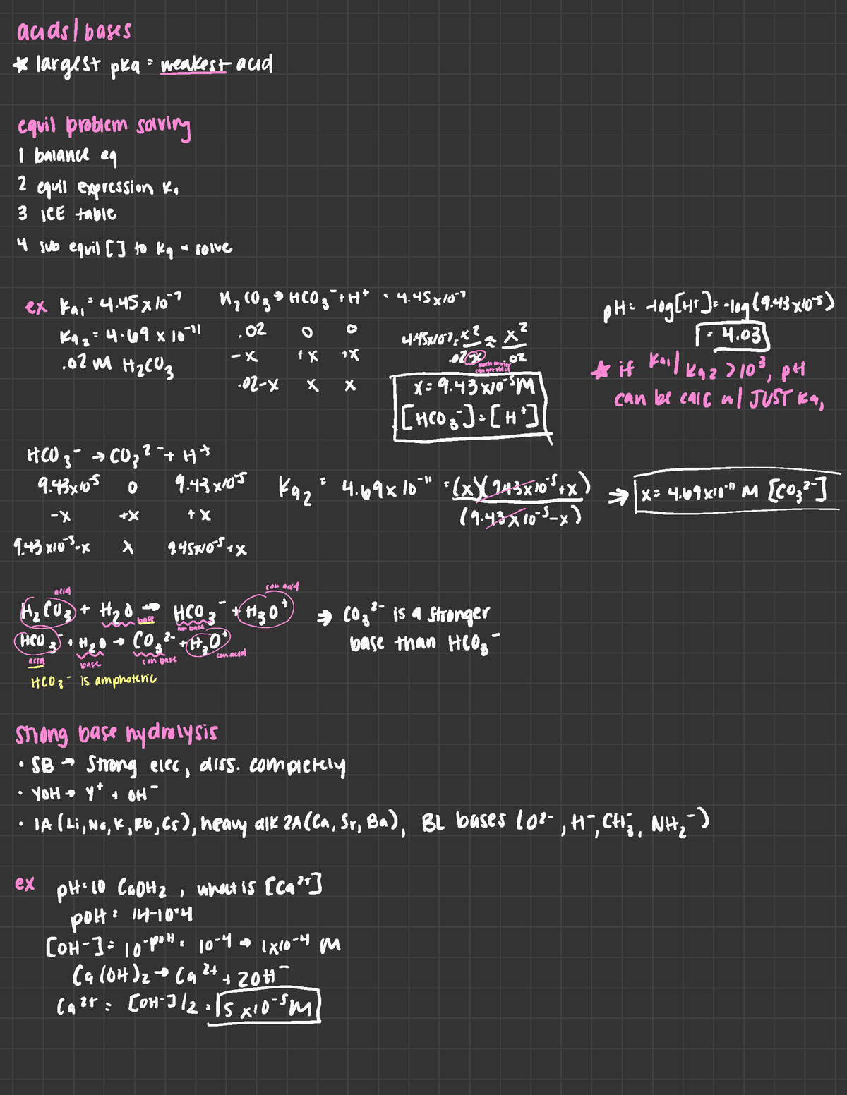 base hydrolysis - ands/bases * largestpka:wakestand equil problem ...