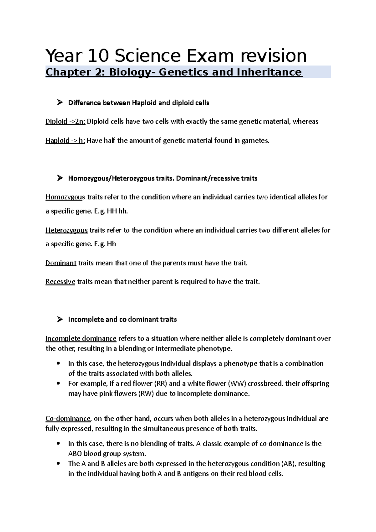 Year 10 Science Exam Checklist - Year 10 Science Exam Revision Chapter 