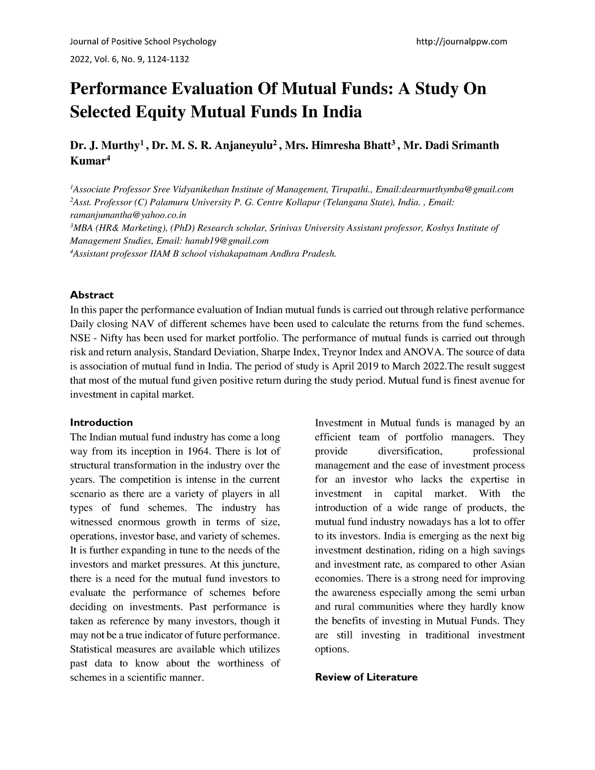 JPSP+ +2022+ +89   Mutual Funds Notes   Journal Of Positive School