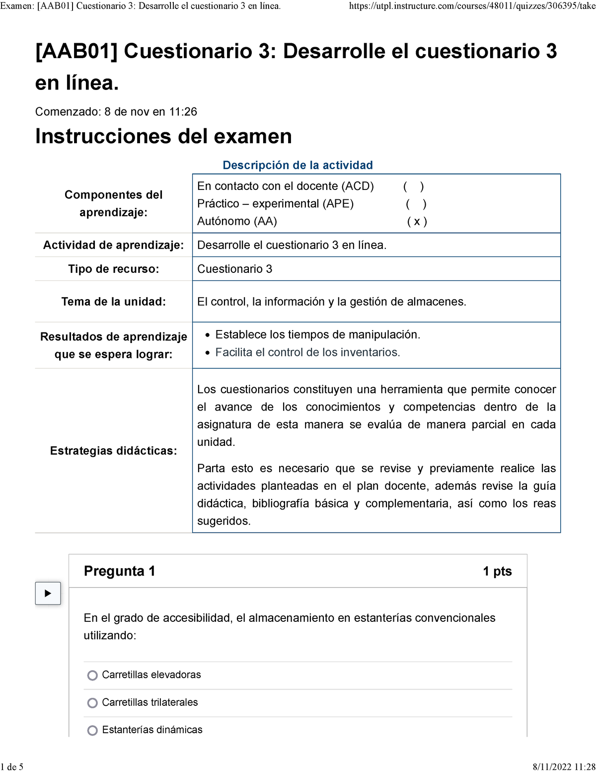 Examen [AAB01] Cuestionario 3 Desarrolle El Cuestionario 3 En Línea ...