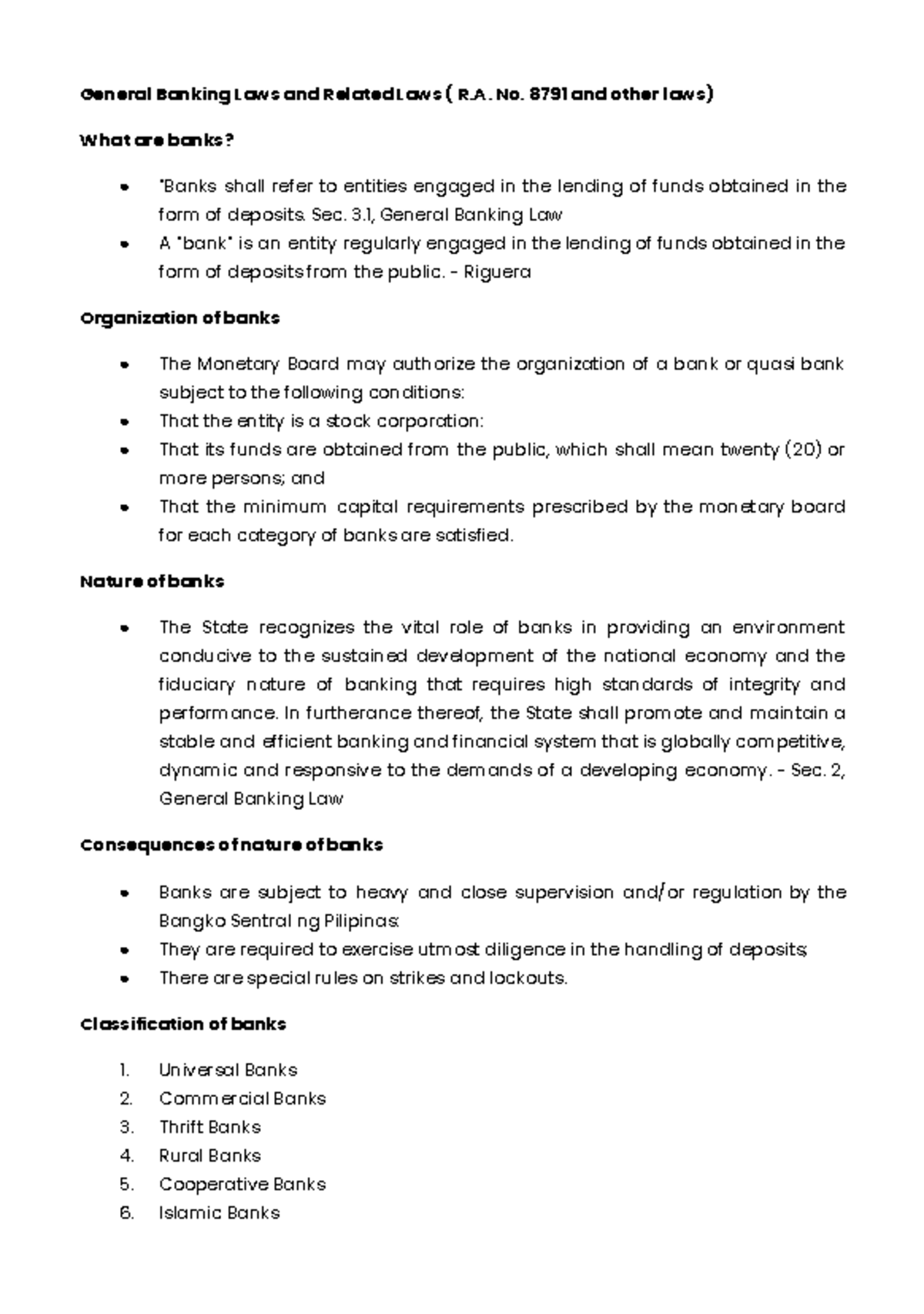 General Banking Laws Of 2000 - General Banking Laws And Related Laws 