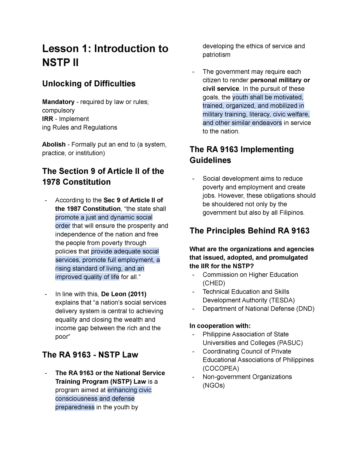 L1 Intro TO NSTP II - ... - Lesson 1: Introduction To NSTP II Unlocking ...