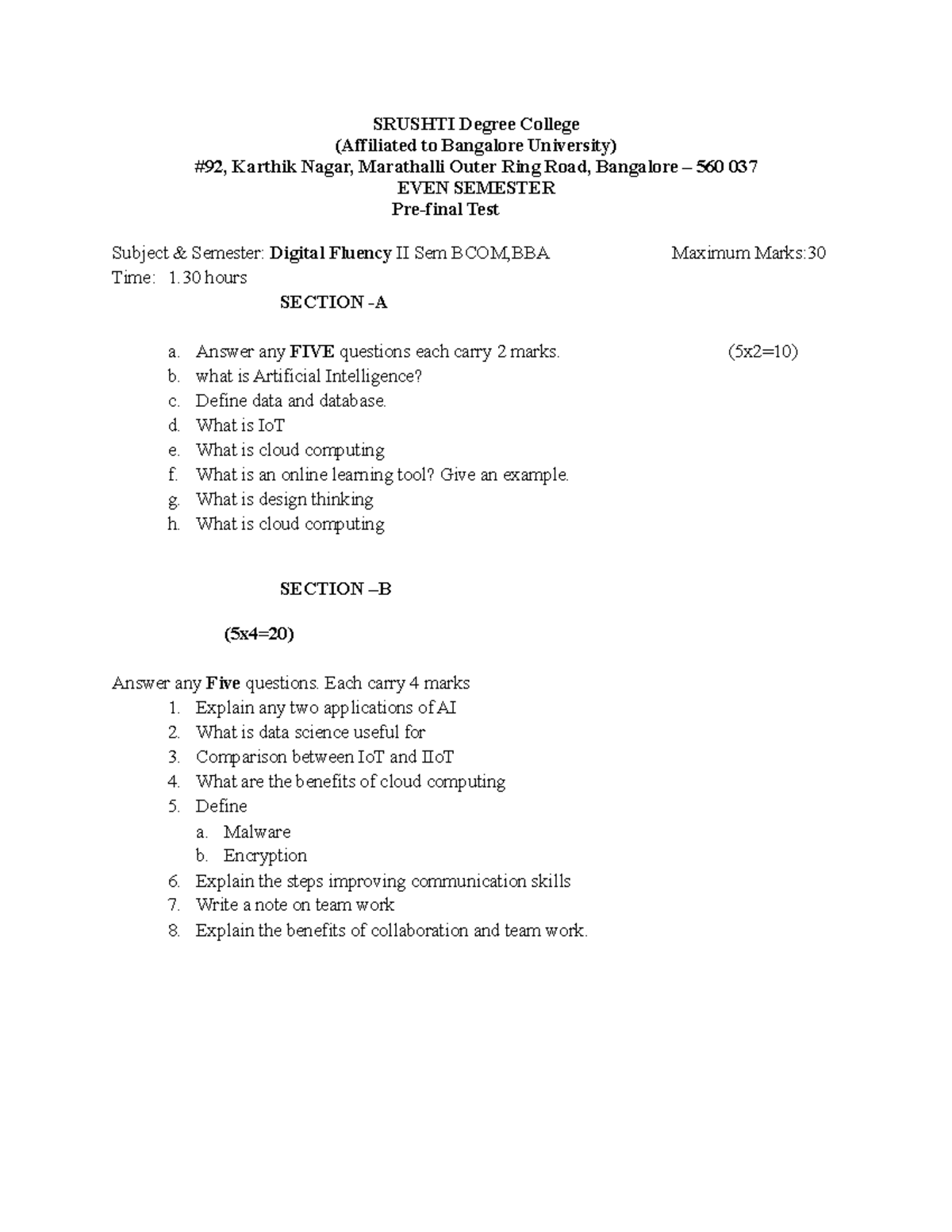 Digital Fluency - Nothing - SRUSHTI Degree College (Affiliated to ...