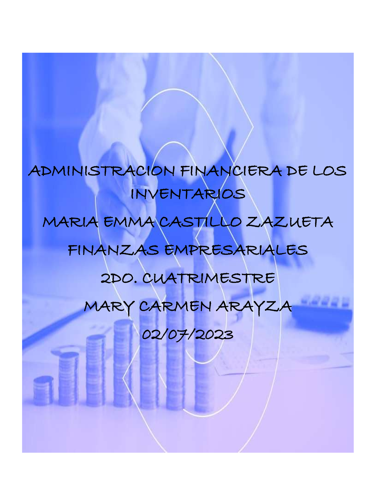 Finanzas Empresariales Administracion Financiera De Los Inventarios Maria Emma Castillo 6622