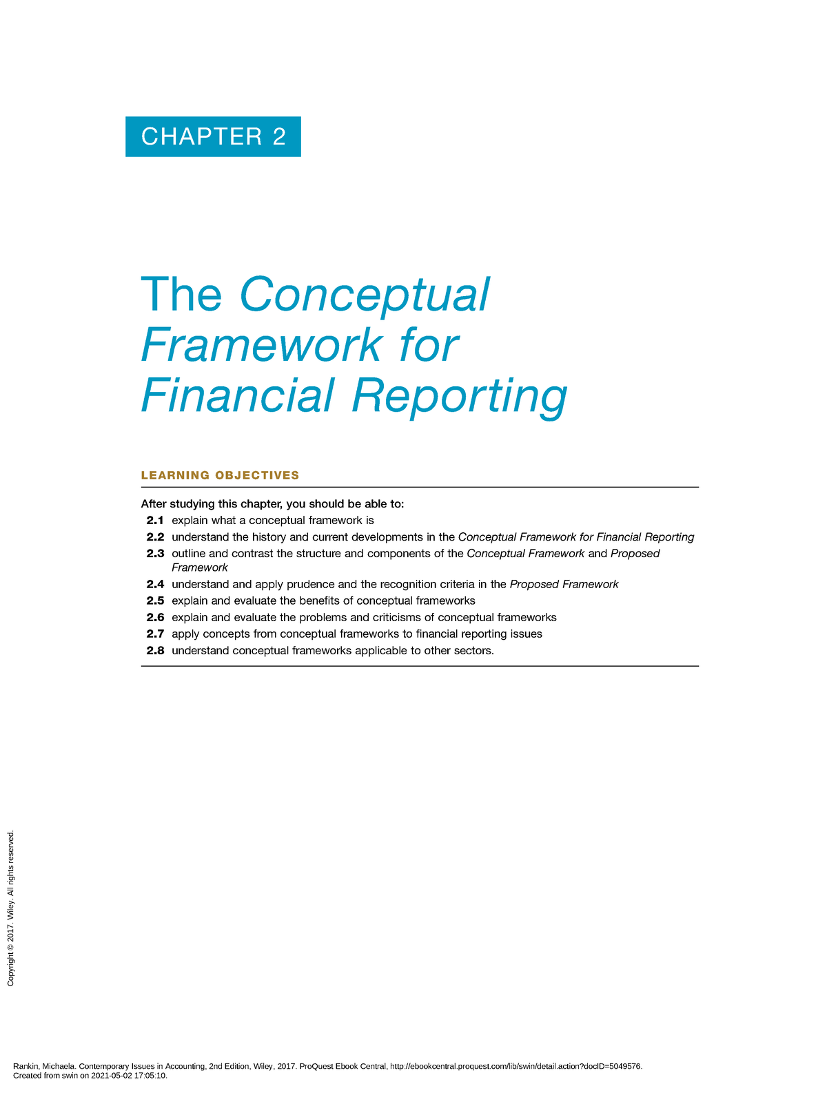 ( Chapter 2 The Conceptual Framework For Financial Reporting ...